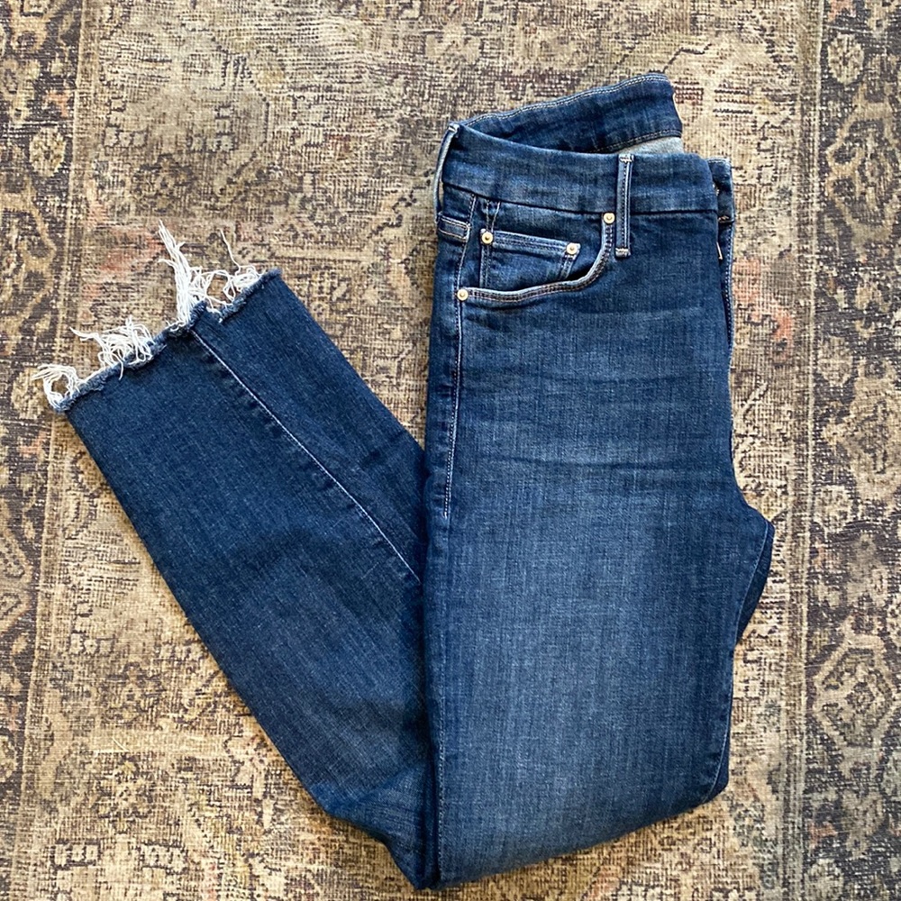 MOTHER looker ankle fray jeans